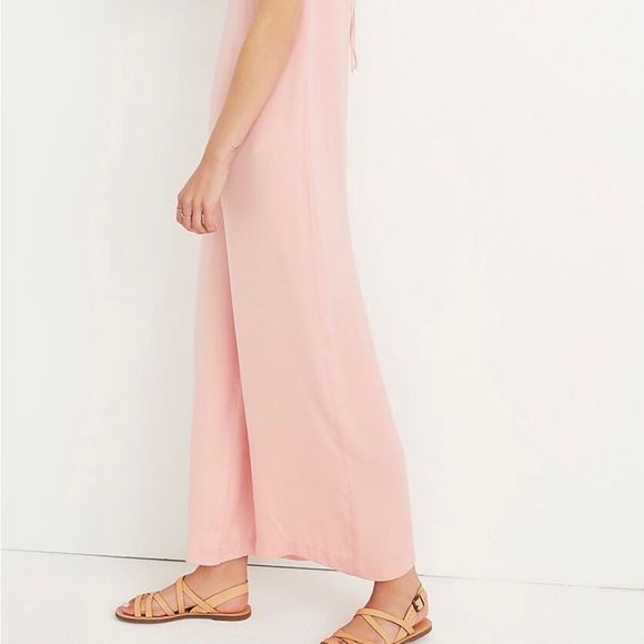 Madewell Women's  Keyhole Halter Wide-Leg Jumpsuit in Pink Icing Size M NWT - Picture 10 of 10